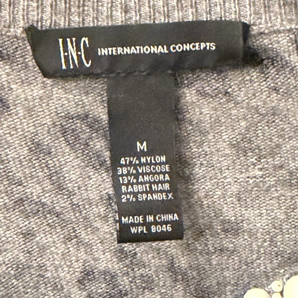 INC International Concepts Charcoal Knit Top - Picture 2 of 4